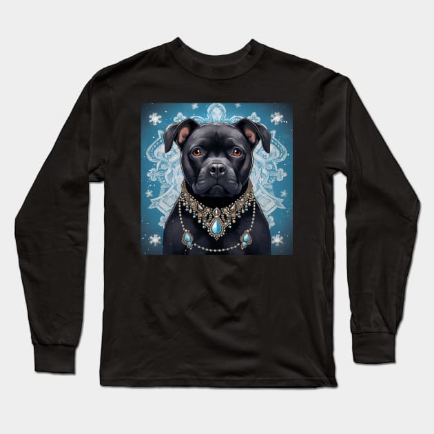 Black Staffy Jewel Long Sleeve T-Shirt by Enchanted Reverie